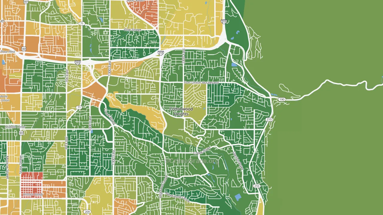 Cottonwood Heights, UT Map of Assault Rates