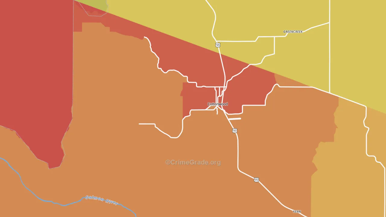 Cottonwood, ID Map of Assault Rates