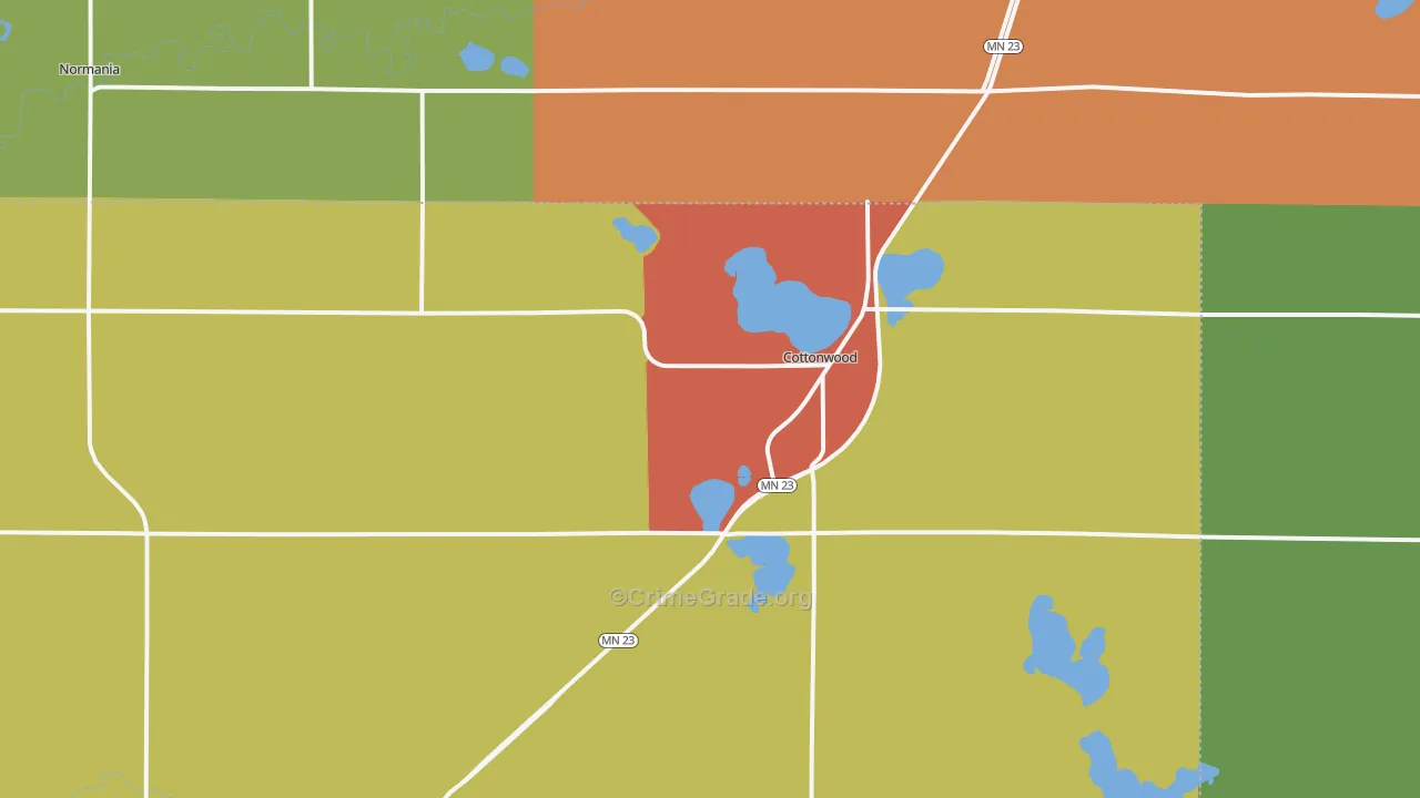 Cottonwood, MN Map of Assault Rates