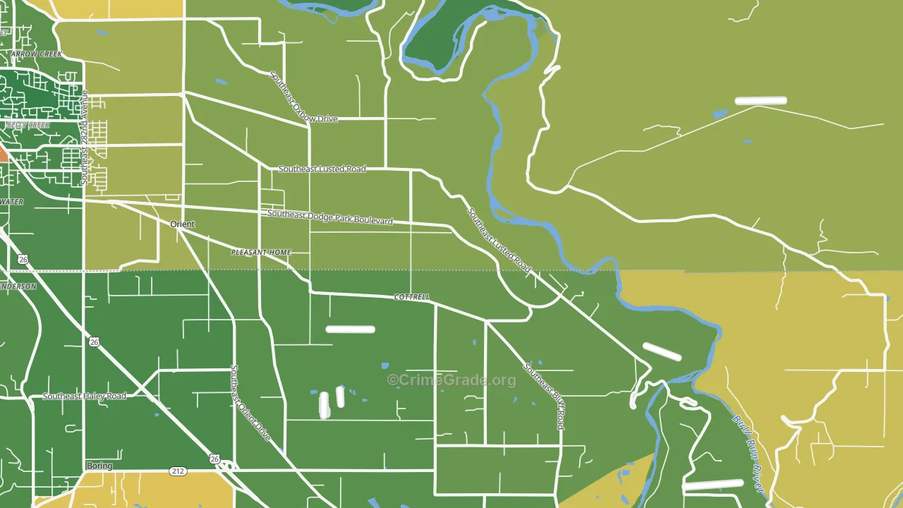 Cottrell, OR Map of Assault Rates