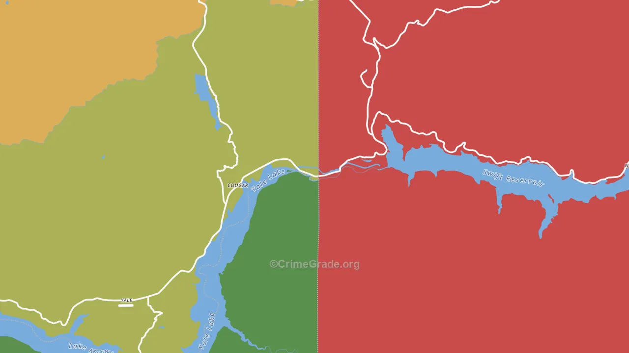 Cougar, WA Map of Assault Rates