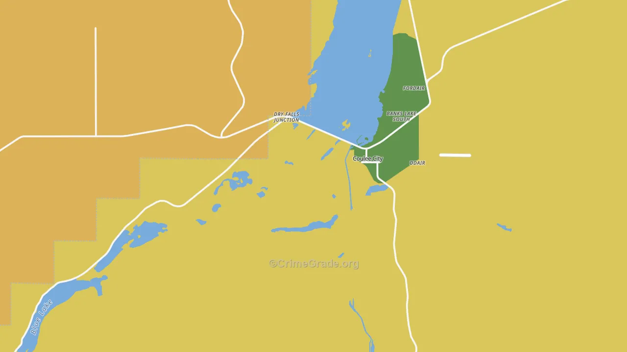 Coulee City, WA Map of Assault Rates