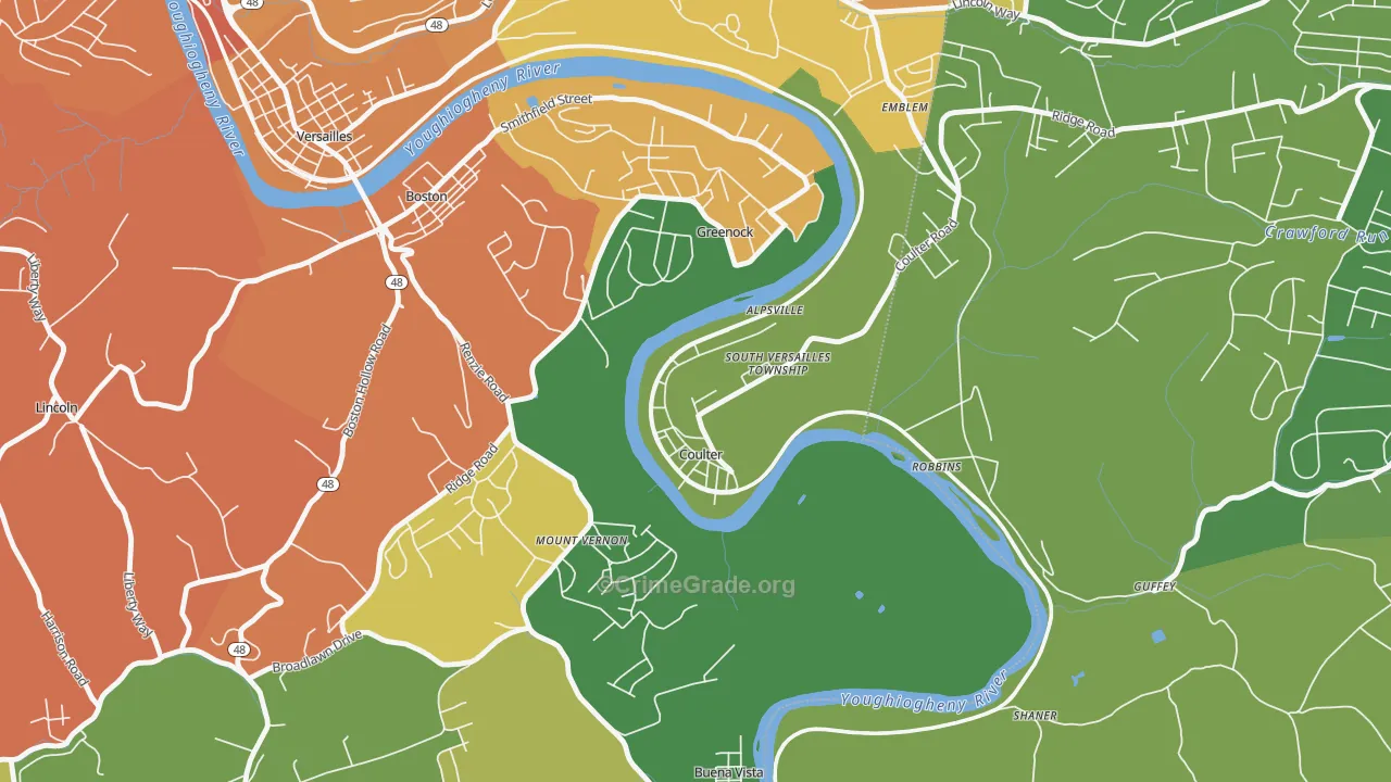 Coulters, PA Map of Assault Rates
