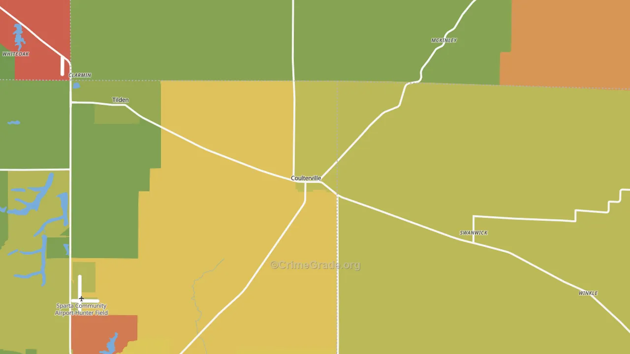 Coulterville, IL Map of Assault Rates