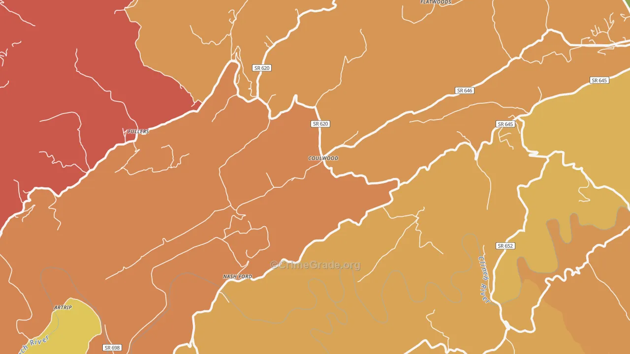 Coulwood, VA Map of Assault Rates