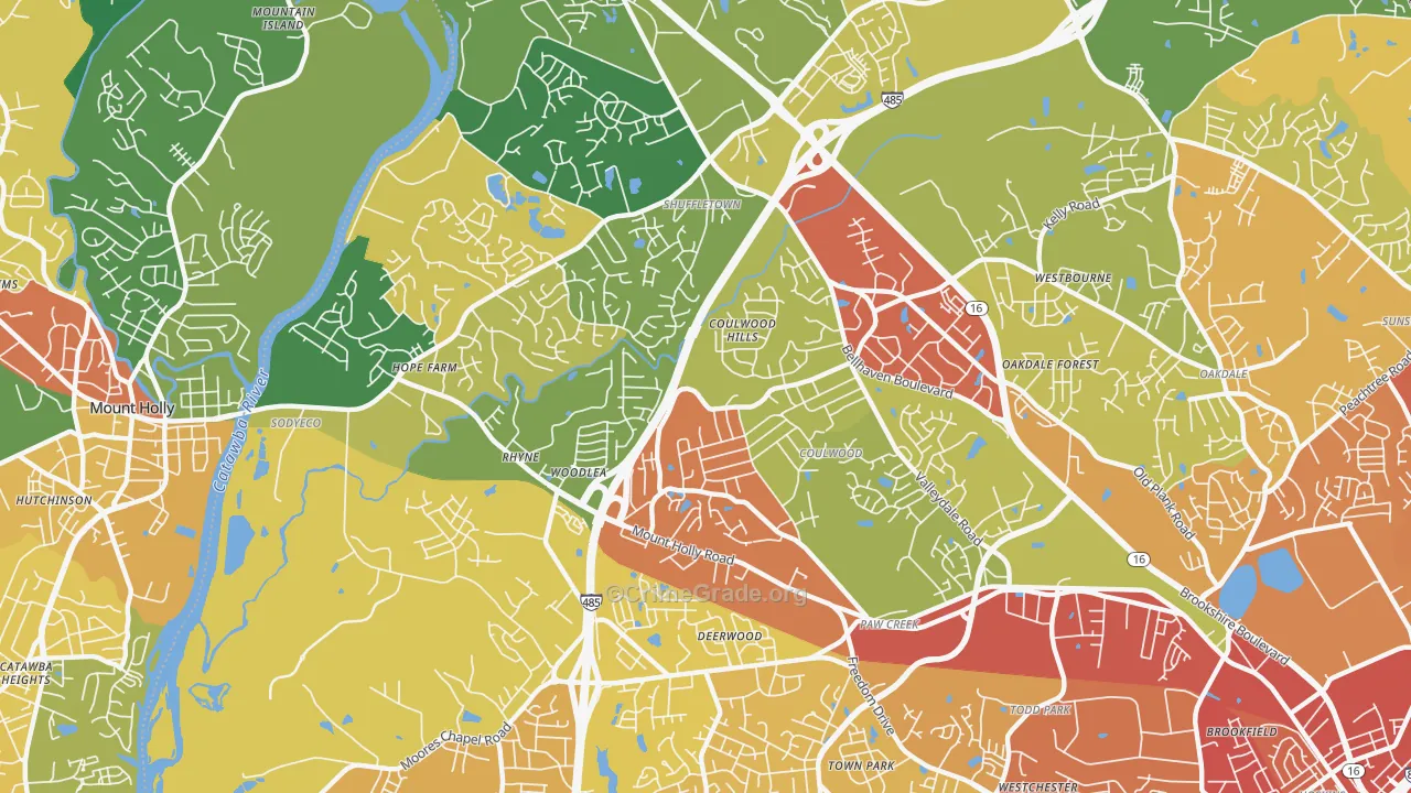 Coulwood West, Charlotte, NC Map of Assault Rates