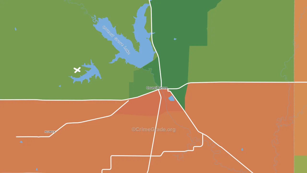 Council Grove, KS Map of Assault Rates