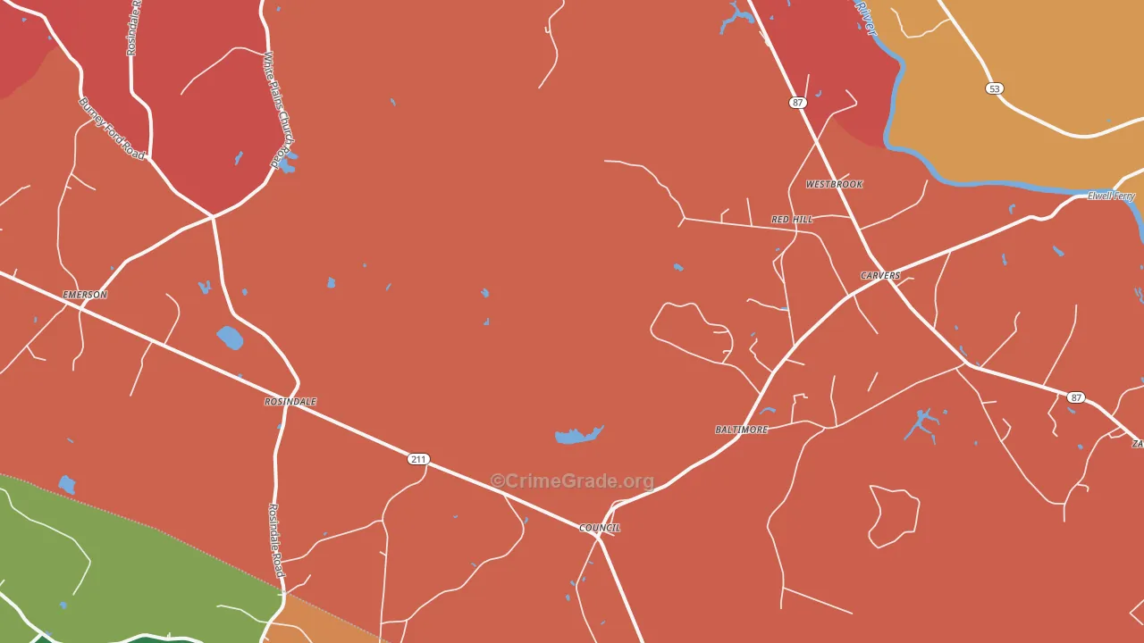 Council, NC Map of Assault Rates