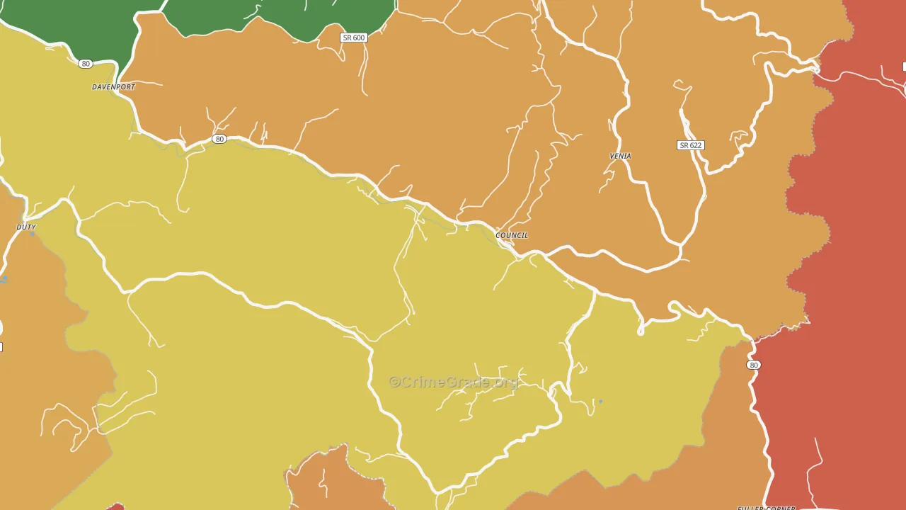 Council, VA Map of Assault Rates