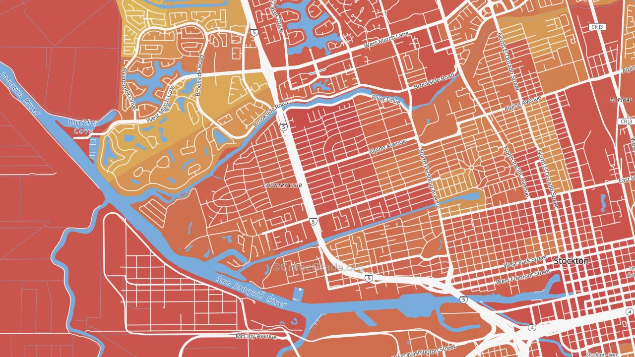 Country Club, CA Map of Assault Rates