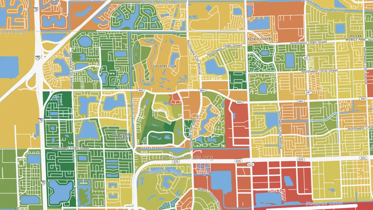 Country Club, FL Map of Assault Rates