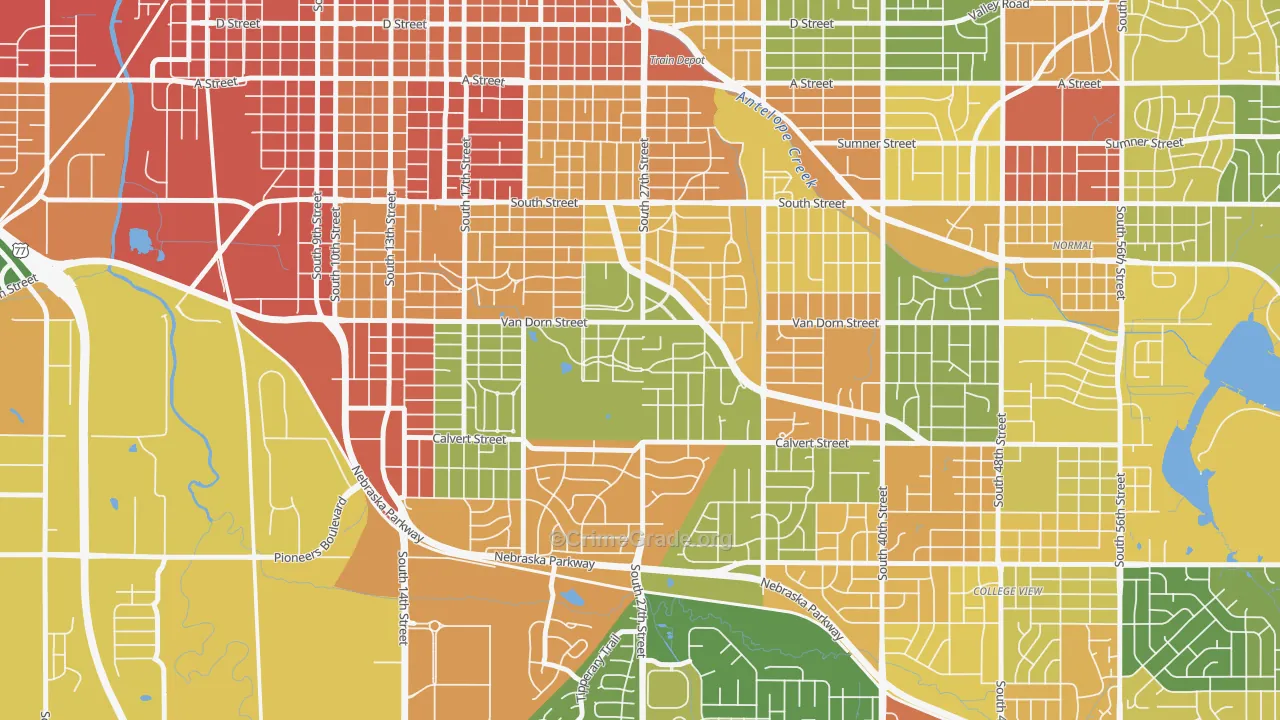 Country Club, Lincoln, NE Map of Assault Rates
