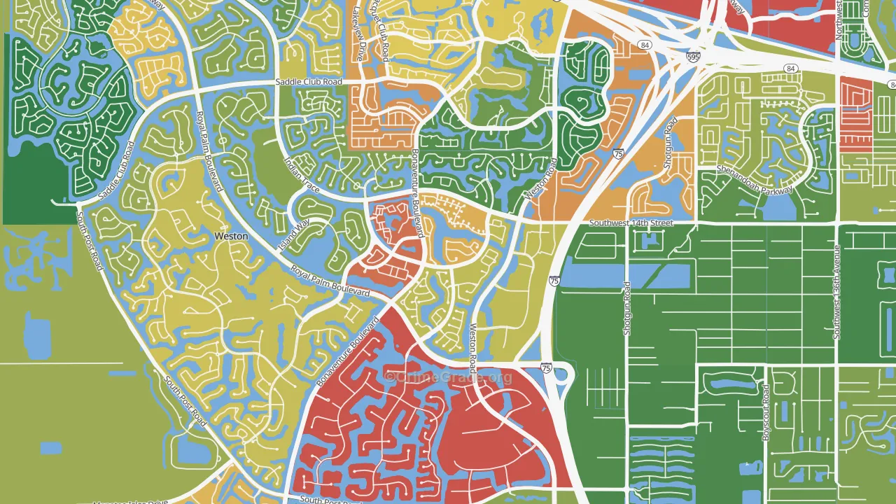 Country Isles, Weston, FL Map of Assault Rates