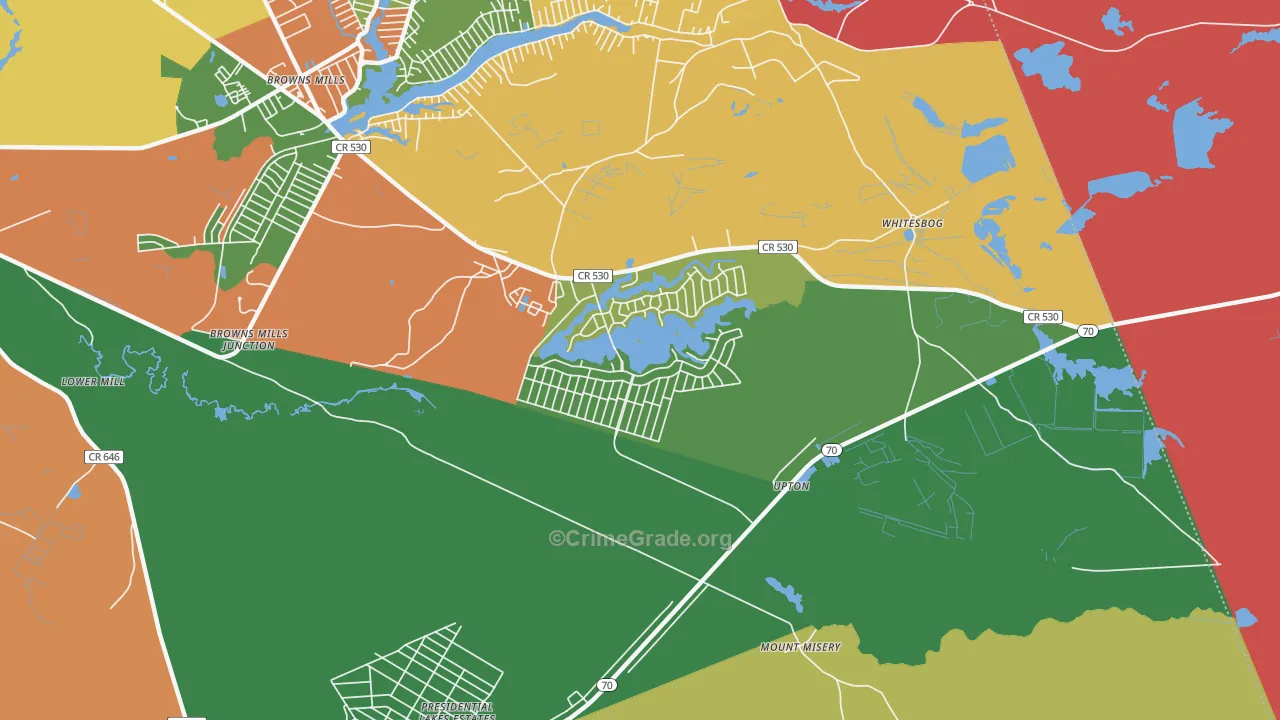 Country Lake Estates, NJ Map of Assault Rates