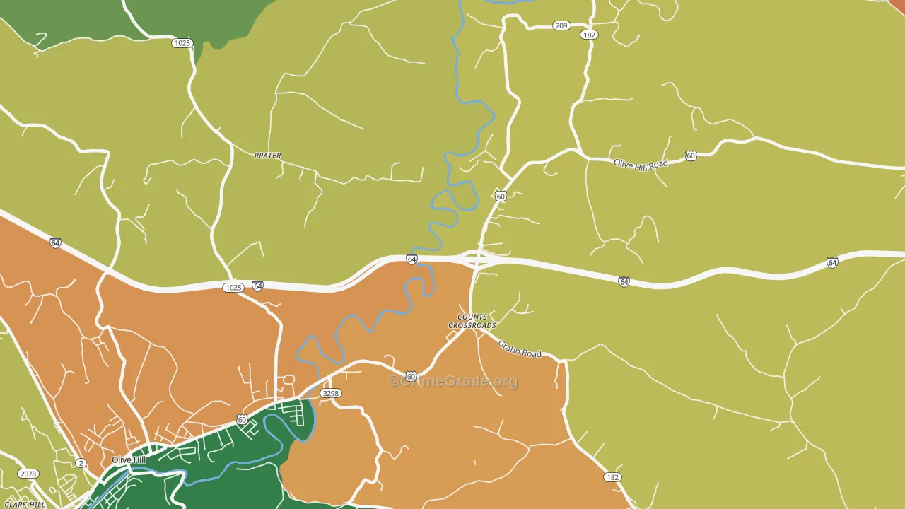 Counts Crossroads, KY Map of Assault Rates
