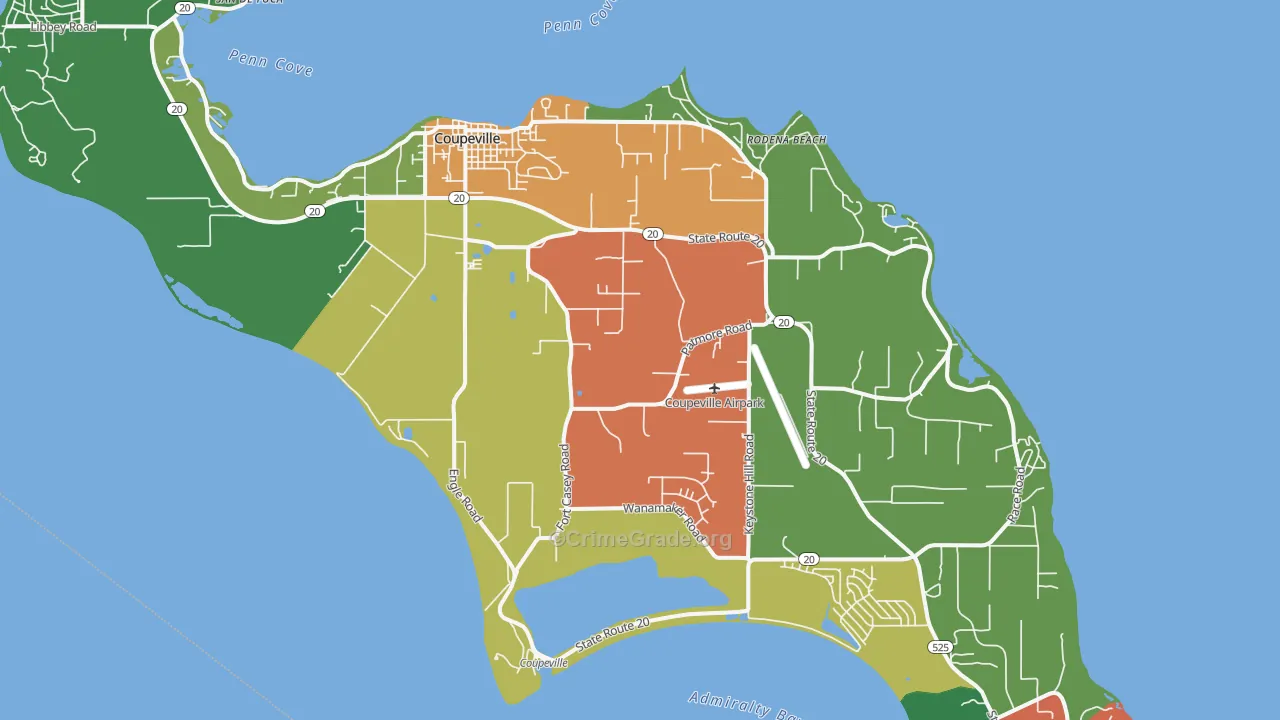 Coupeville, WA Map of Assault Rates