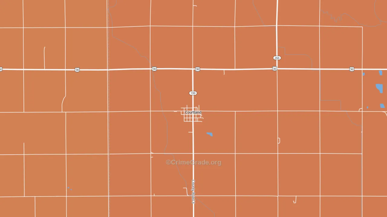 Courtland, KS Map of Assault Rates