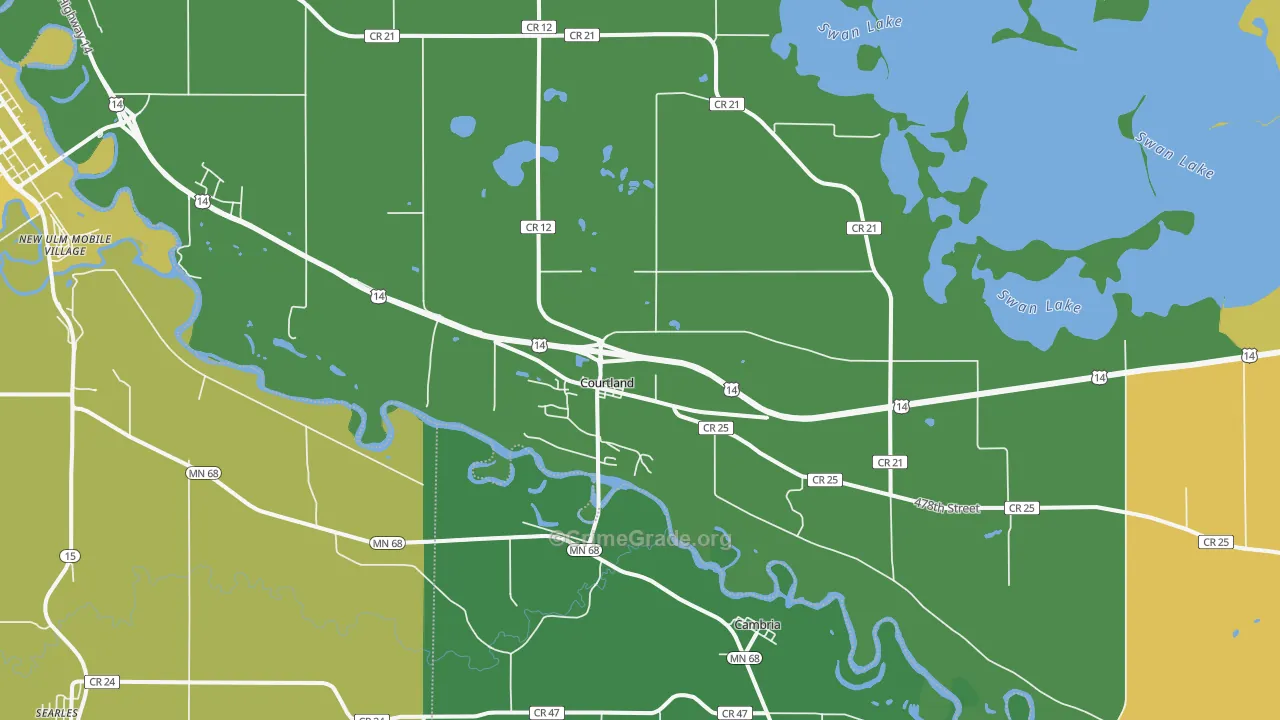 Courtland, MN Map of Assault Rates