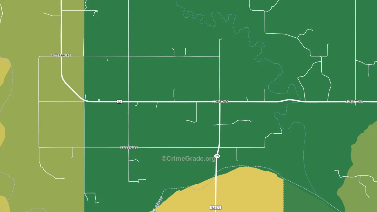 Courtney, OK Map of Assault Rates