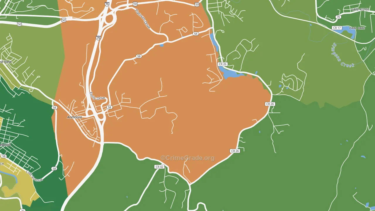 Courtright, WV Map of Assault Rates