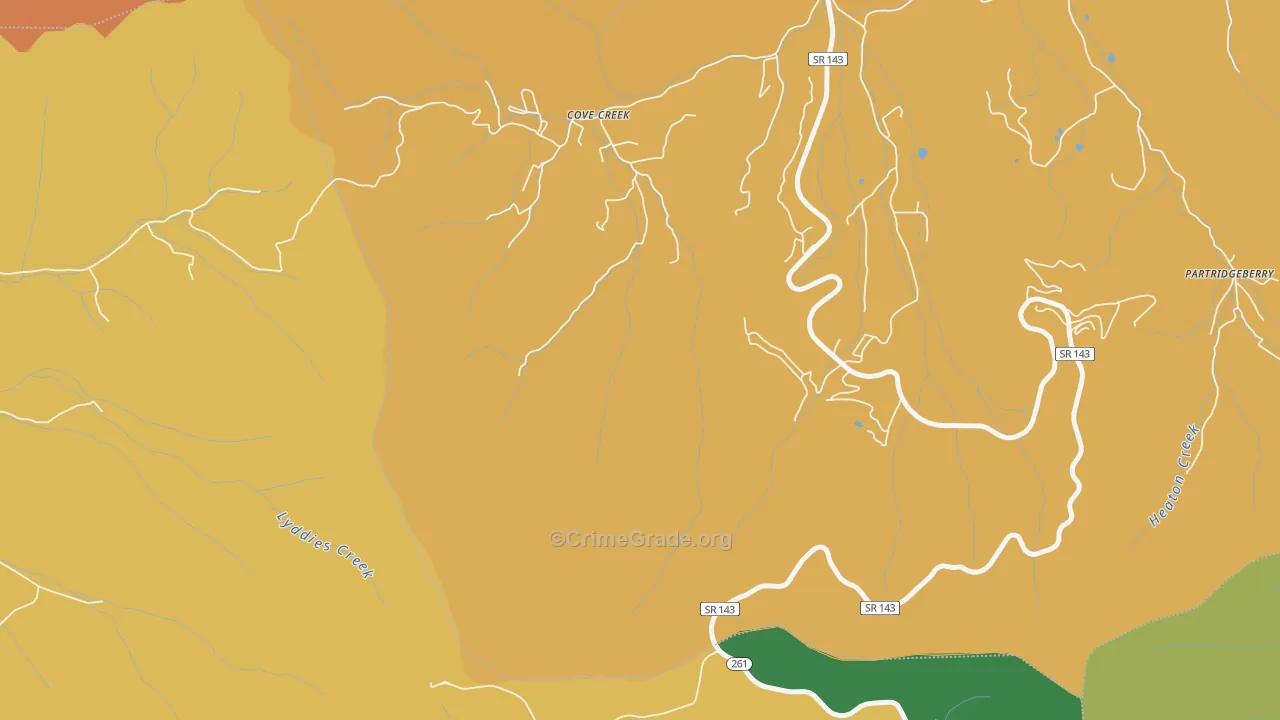 Cove Creek, TN Map of Assault Rates