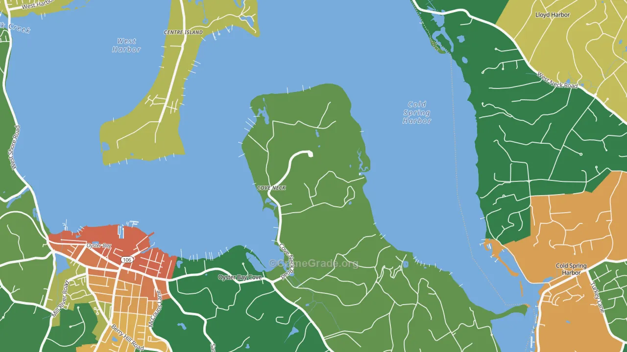 Cove Neck, NY Map of Assault Rates