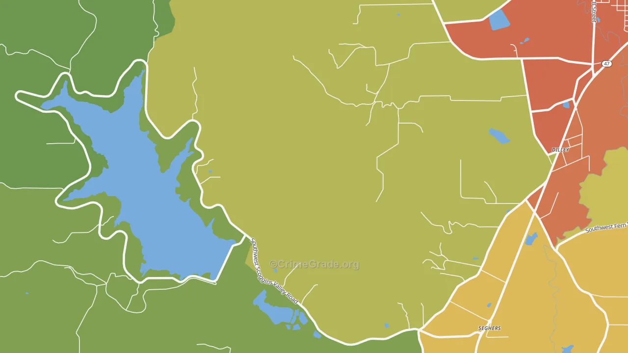 Cove Orchard, OR Map of Assault Rates