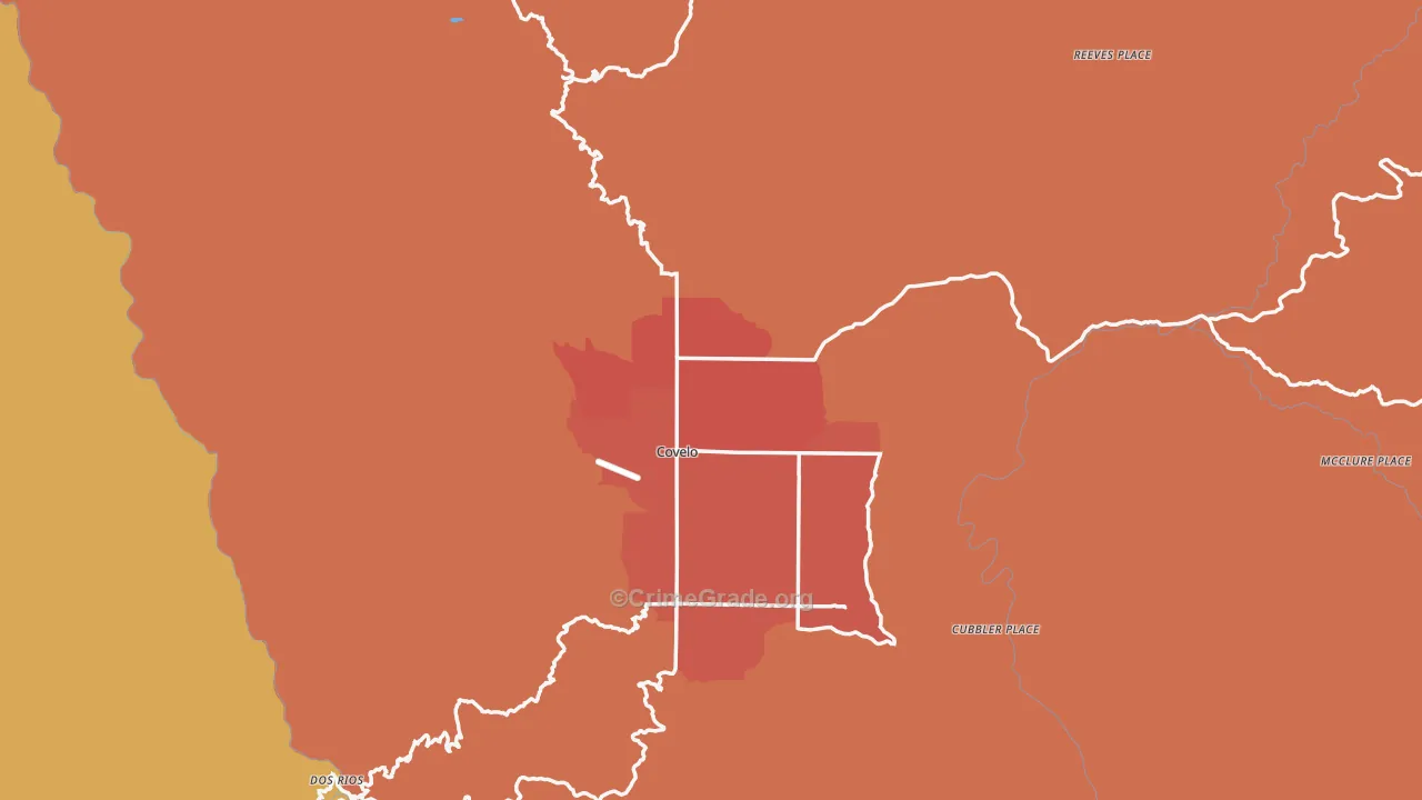 Covelo, CA Map of Assault Rates