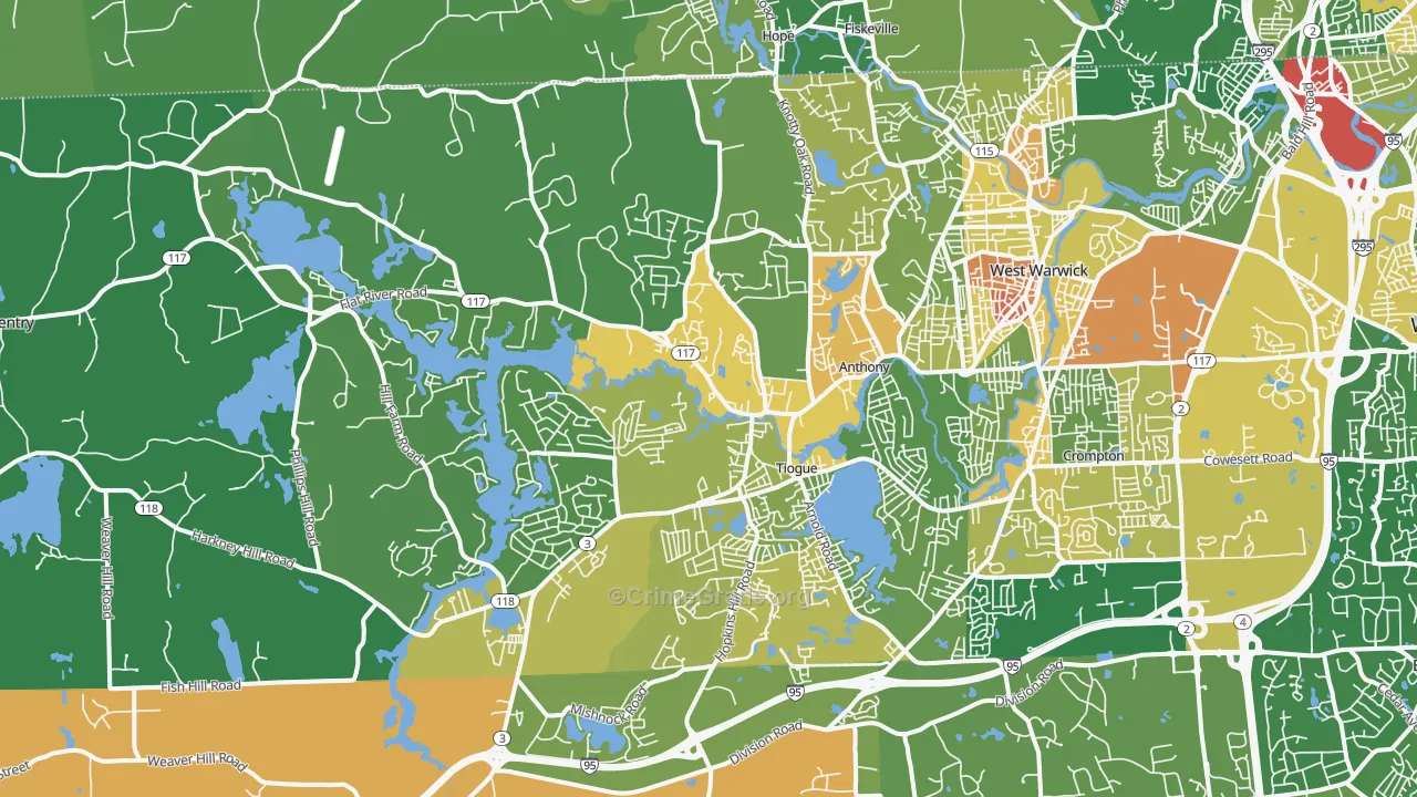 Coventry, RI Map of Assault Rates