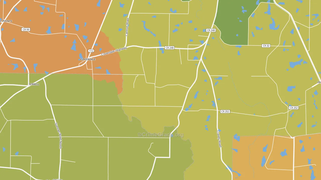 Coverdale, GA Map of Assault Rates