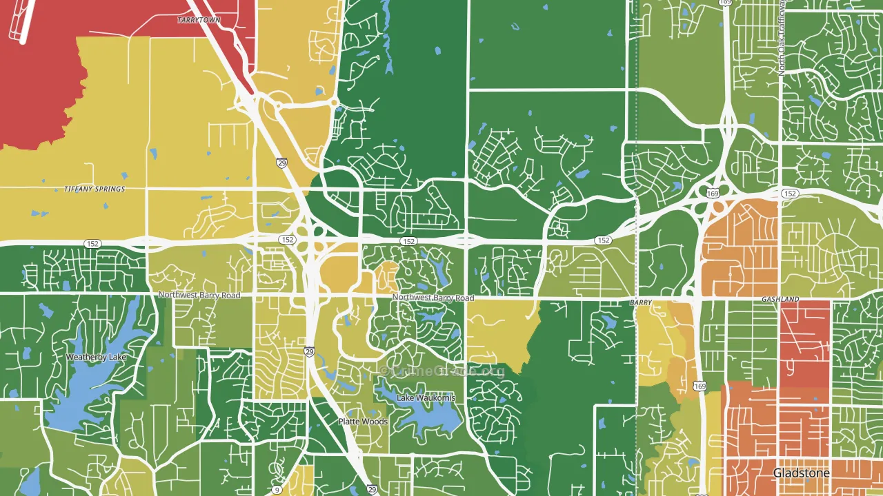Coves North, Kansas City, MO Map of Assault Rates