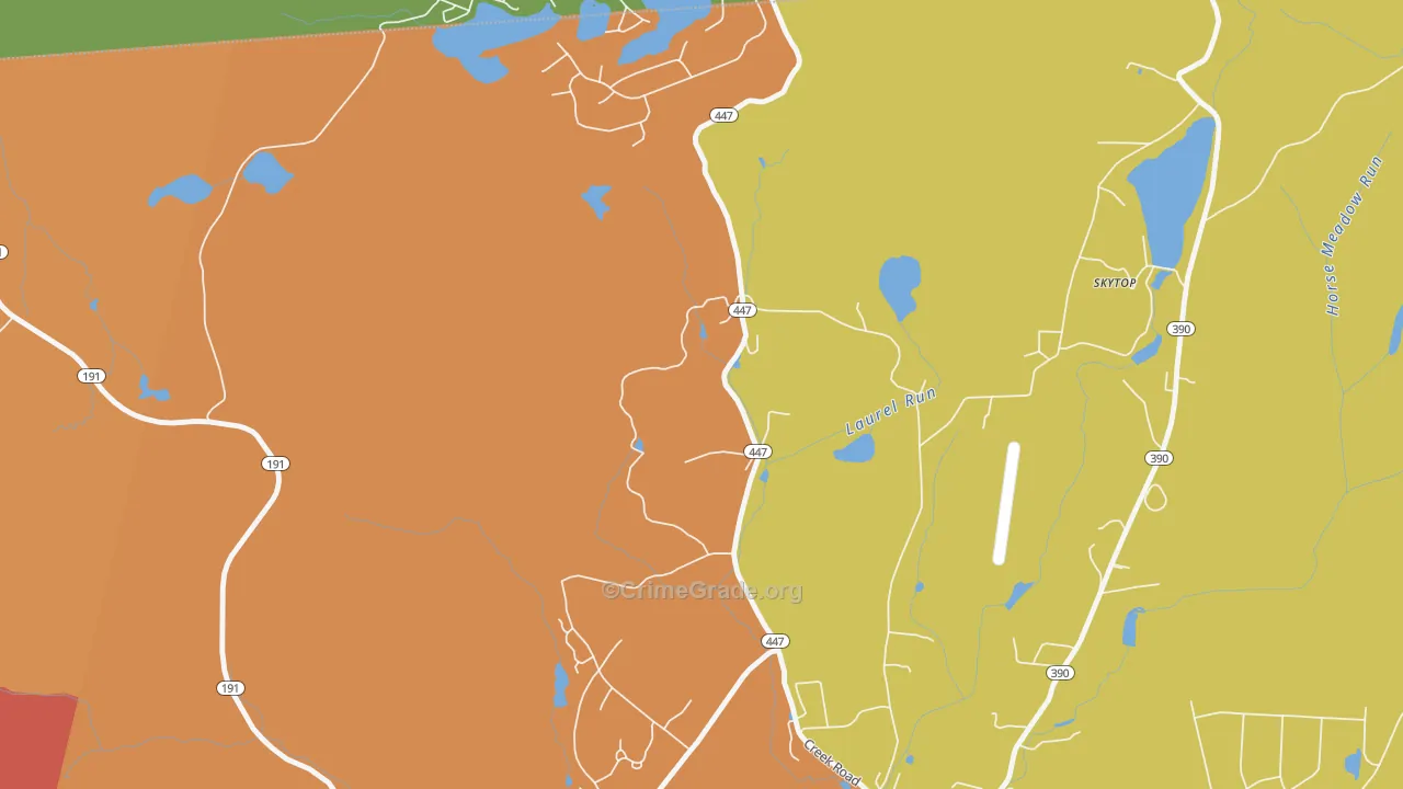 Coveville, PA Map of Assault Rates