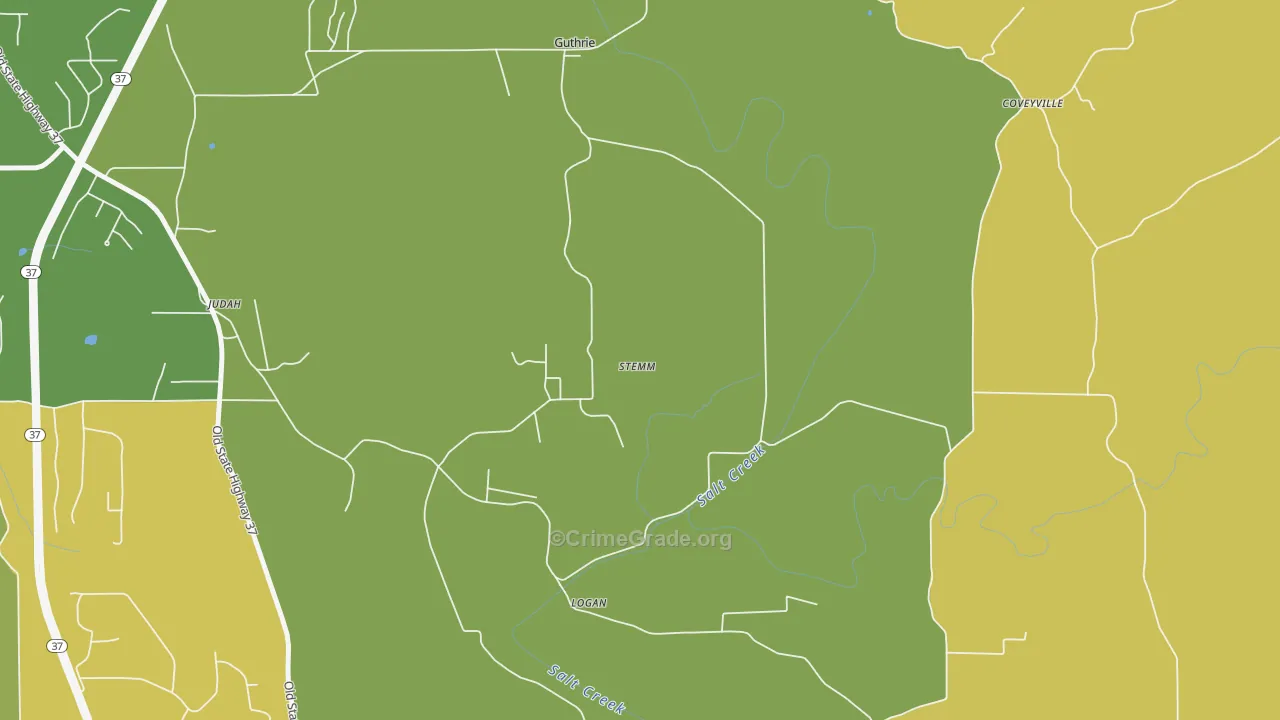 Coveyville, IN Map of Assault Rates