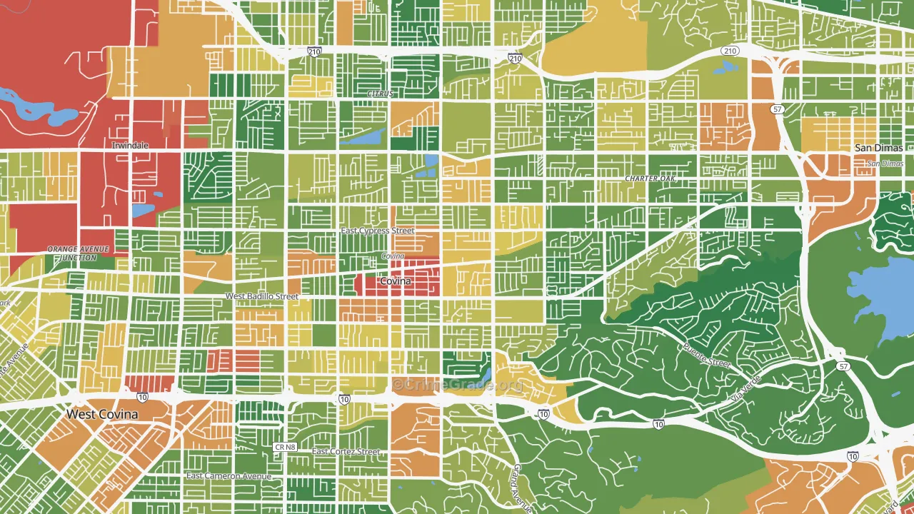 Covina, CA Map of Assault Rates