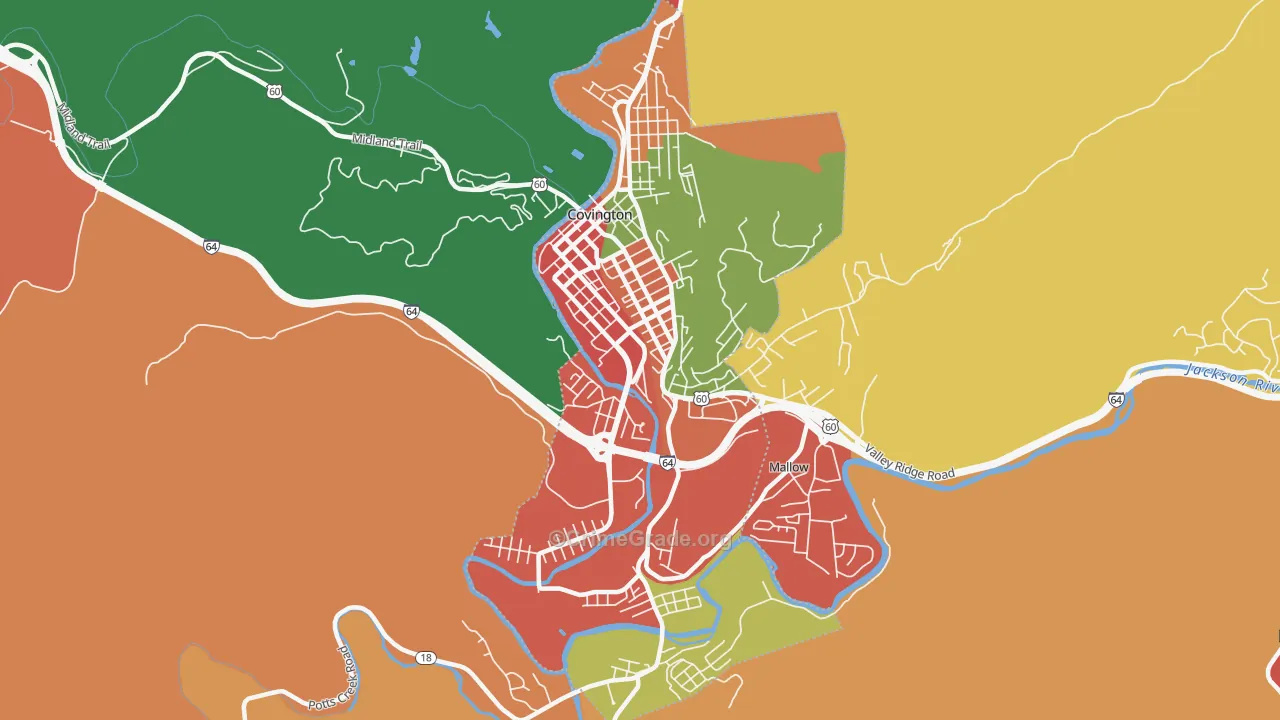 Covington City, VA Map of Assault Rates