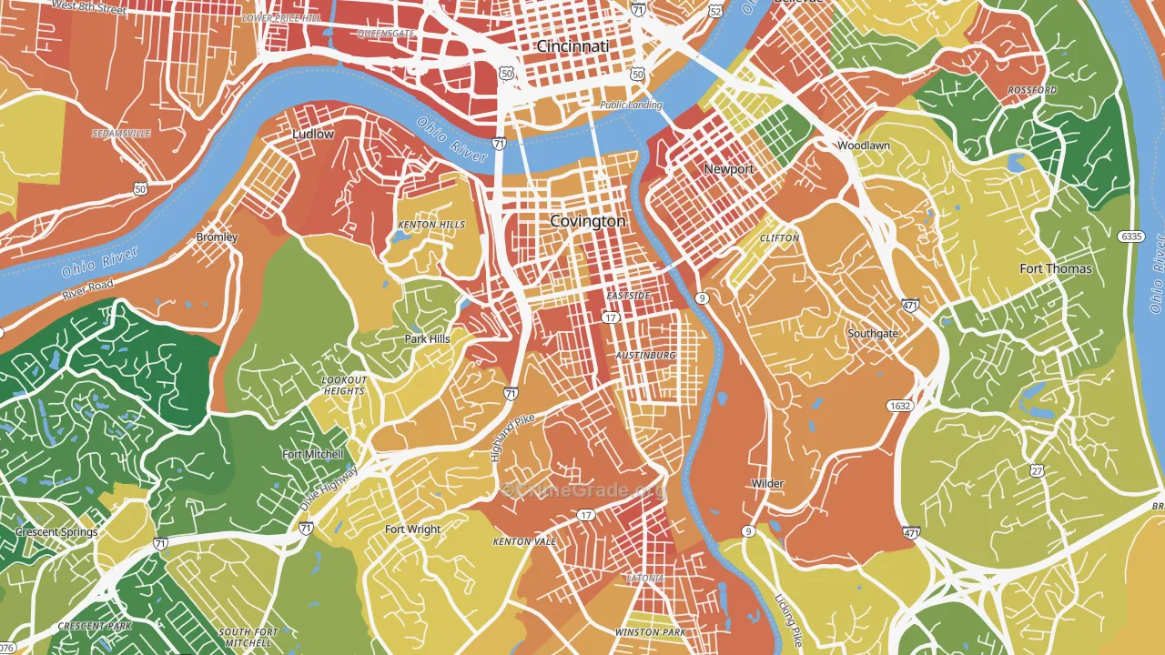 Covington, KY Map of Assault Rates