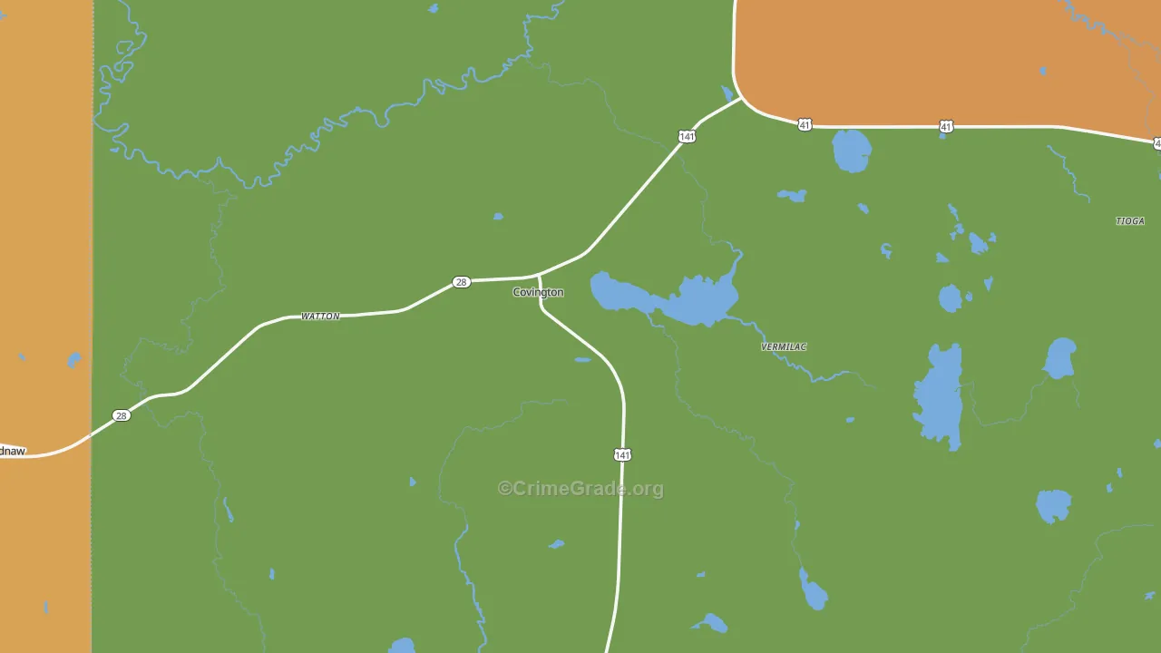 Covington, MI Map of Assault Rates