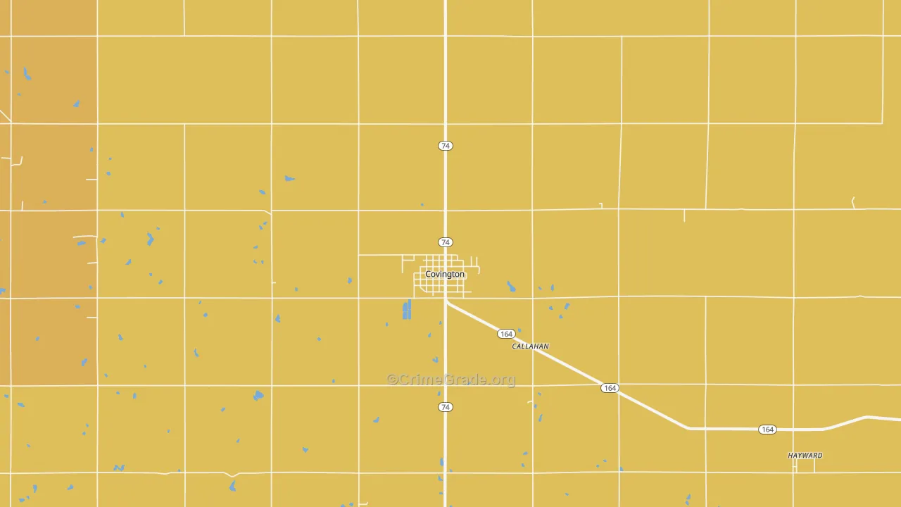 Covington, OK Map of Assault Rates