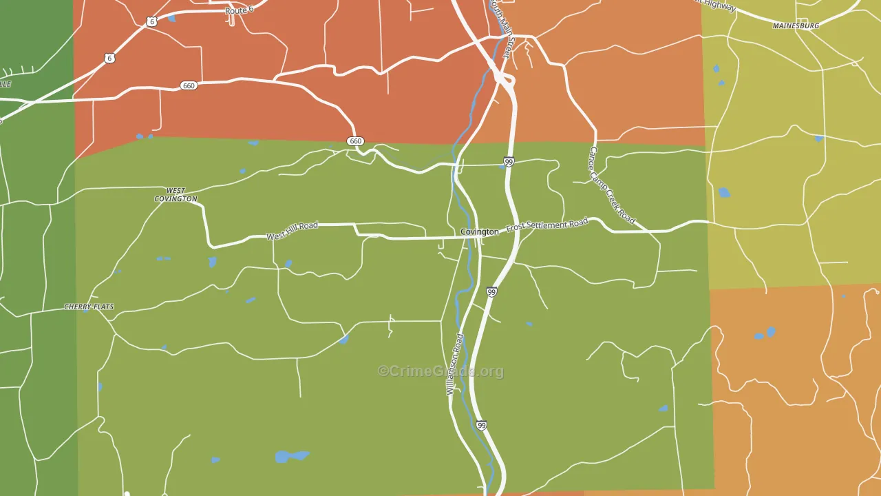 Covington, PA Map of Assault Rates