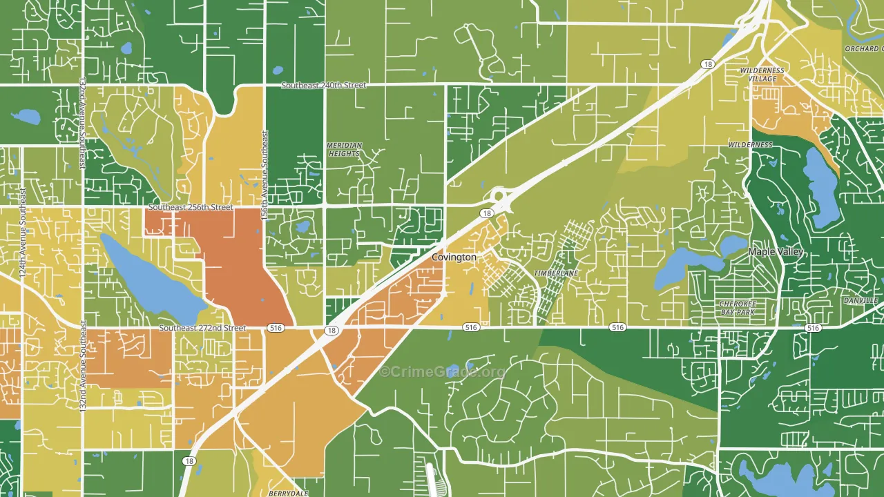 Covington, WA Map of Assault Rates