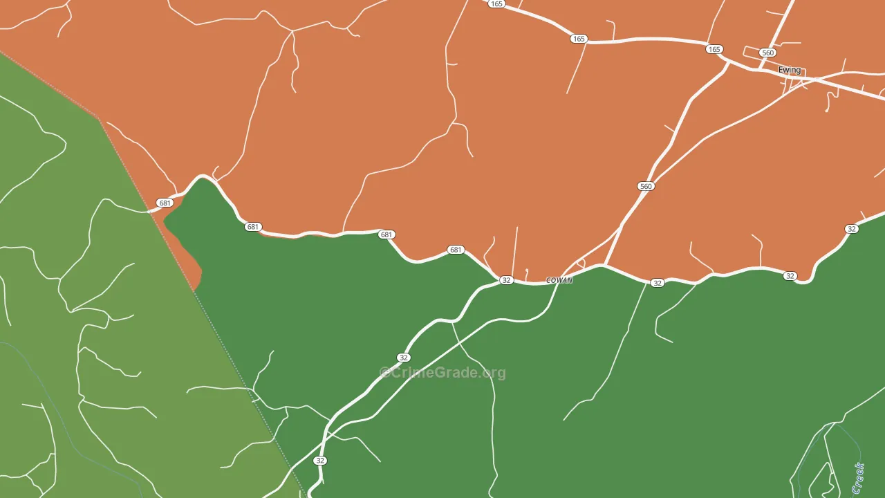 Cowan, KY Map of Assault Rates