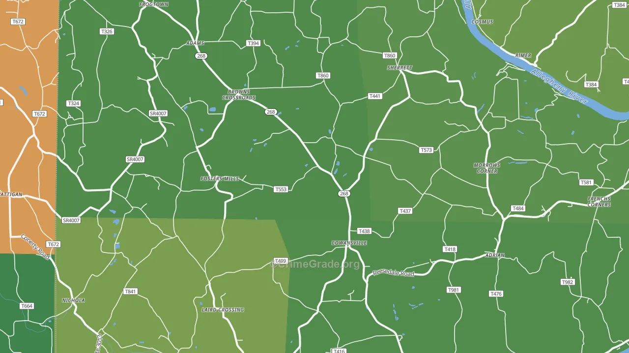 Cowansville, PA Map of Assault Rates