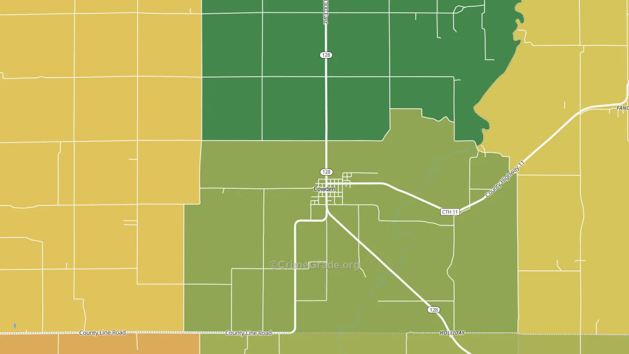 Cowden, IL Map of Assault Rates