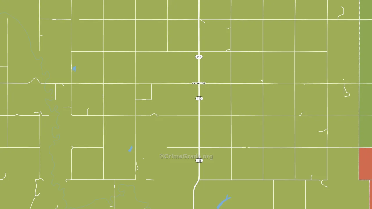 Cowden, OK Map of Assault Rates