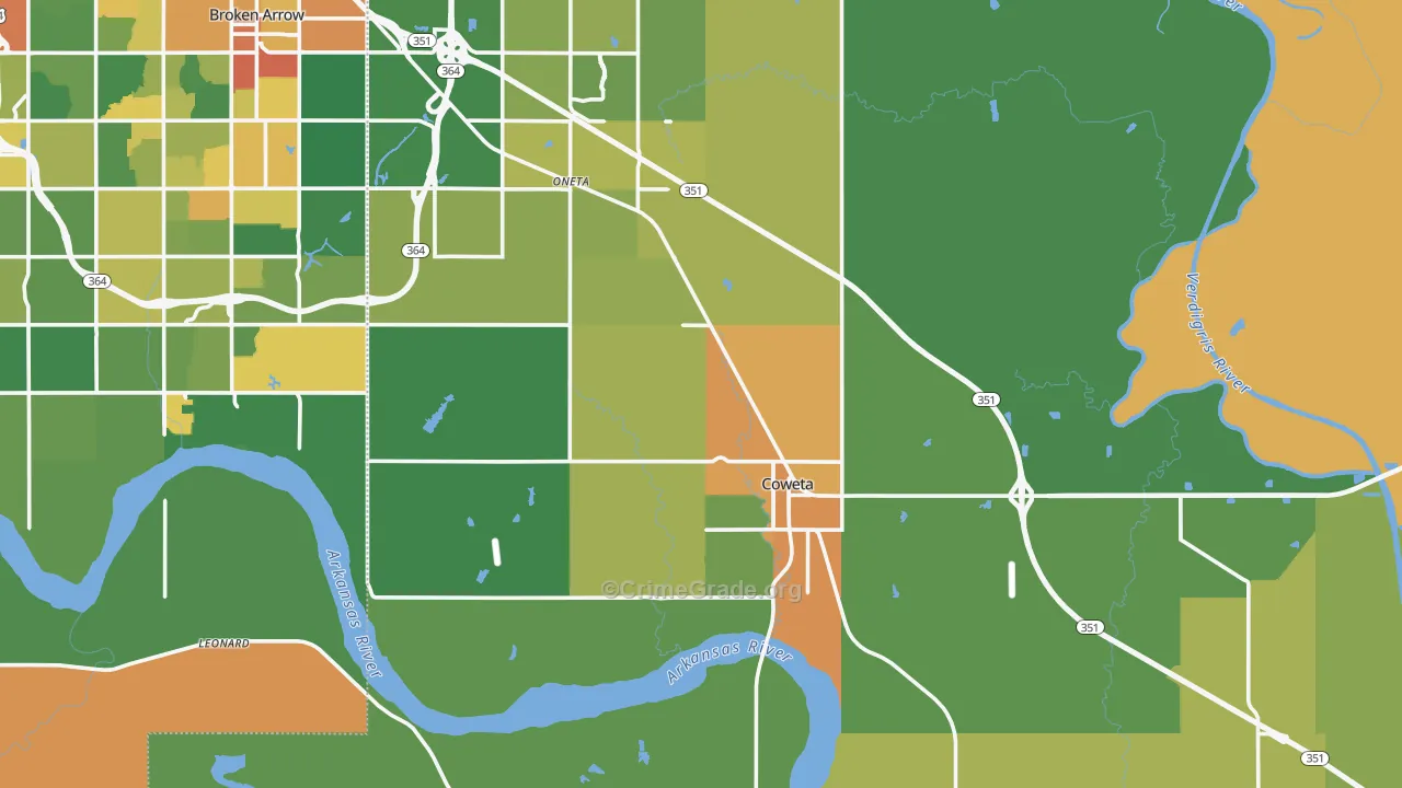 Coweta, OK Map of Assault Rates