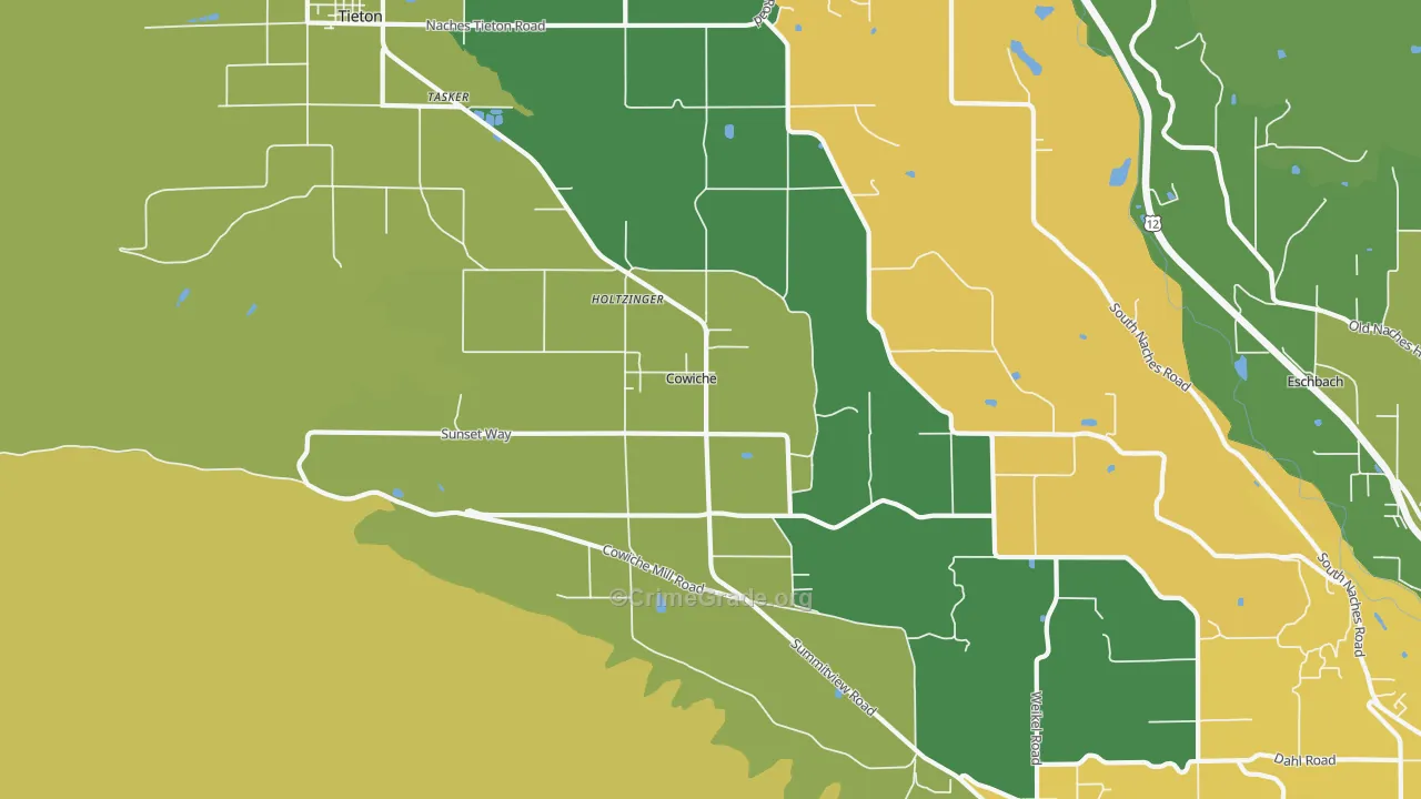 Cowiche, WA Map of Assault Rates