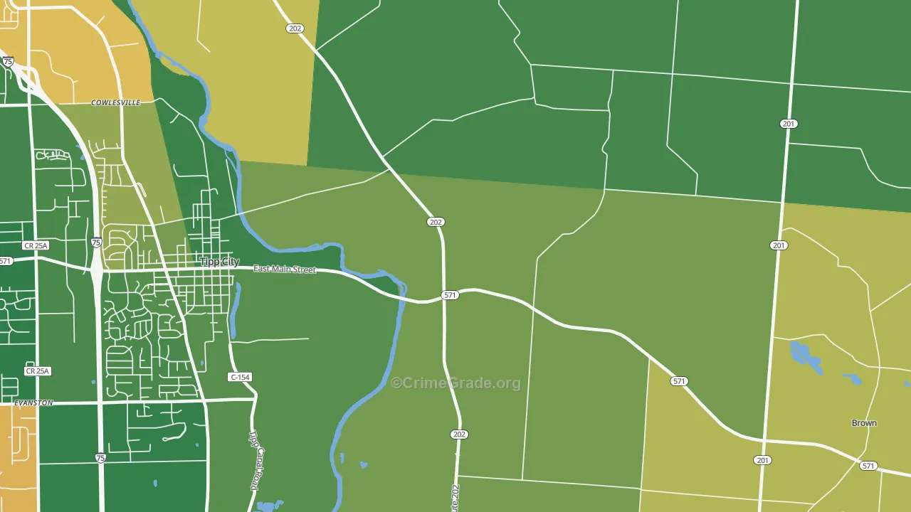 Cowlesville, OH Map of Assault Rates