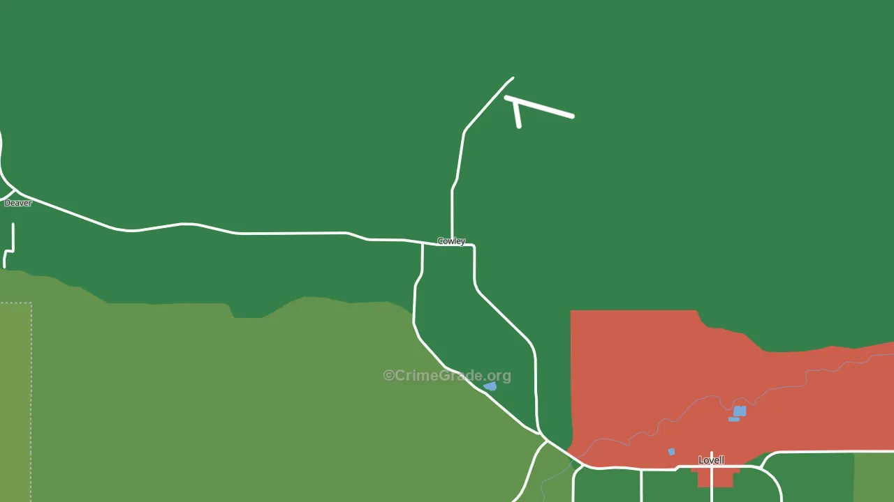 Cowley, WY Map of Assault Rates