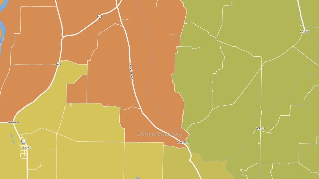 Coxville, IN Map of Assault Rates