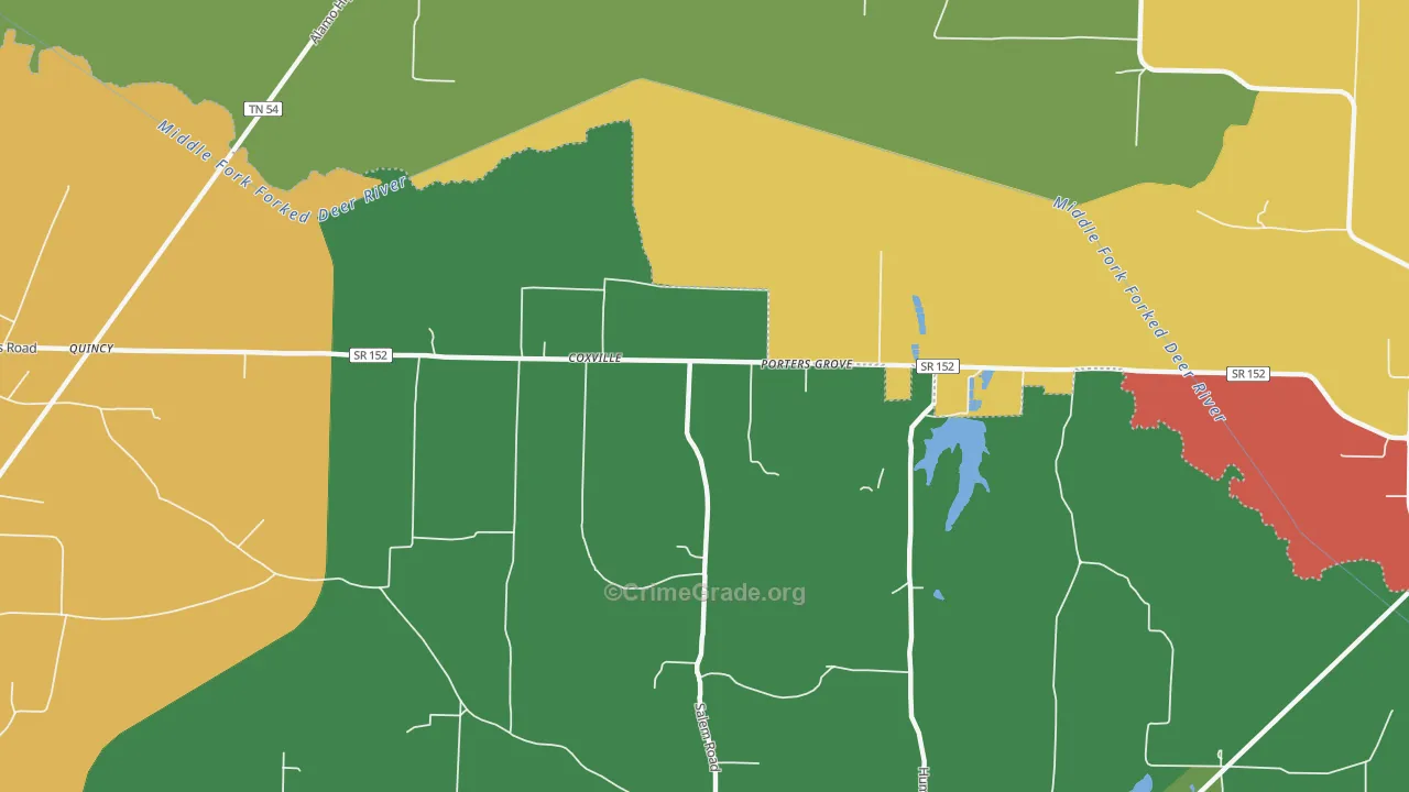 Coxville, TN Map of Assault Rates